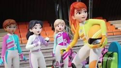 Look out, Andrea is driving towards us!