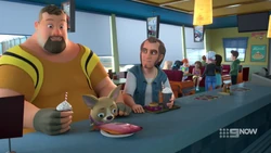 Ricky is annoyed with Joey’s fourth wall pun, Sherlock is just eating it.