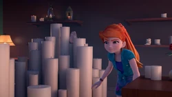 Mia sneaking up on the mystery.