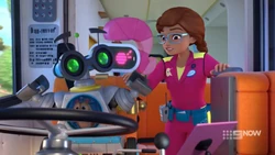 Olivia realizes how much trouble they are in because the bus won't stop moving!