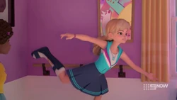 Stephanie starting to work on her balance.