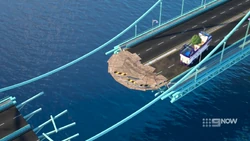 Olivia turned the bus around before it fell off the bridge.