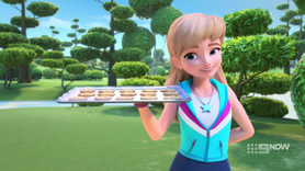 Stephanie played a lot of sports, but holds cookies in her hands.