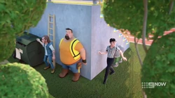 The referee meeting Ricky and Joey for another bribe.