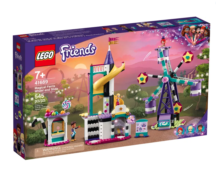 LEGO Friends Magical Ferris Wheel and Slide 41689 Building Kit for Kids; LEGO Theme Park with 3 Mini-Dolls; New 2021 545 Pieces 