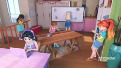 The girls all being pretend busy to avoid talking about Producer and the show.