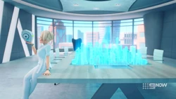 Dr Alvah and her Alvahbot head.