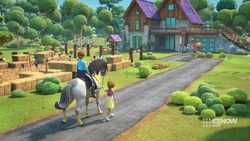 Barney arriving at Mia’s house for some special training.