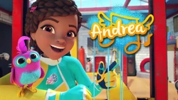 Andrea in her racing gear with Pepper.