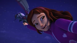 Zobo and Olivia fly away to see her past.