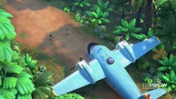 Camelia’s airplane getting ready to fly away.