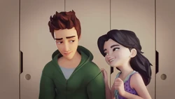 Emma reassures Ethan by telling him that Mia is being funny after she said a sarcastic comment of him being here.