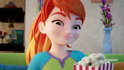 This time, Mia was prepared, she had a backup popcorn supply.