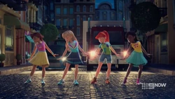 Dancing in the street.