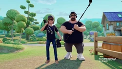 Ricky and Joey in their show crew disguises.