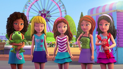 Mia with her friends at the Amusement Park.