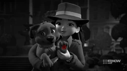 Emma presenting to everyone who's the thief, who was accidentally Dash.