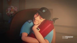 Sleeping security guard.