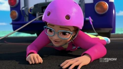 Olivia is happy to be back on the bridge.