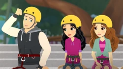 Franco showing off, Emma is unimpressed.