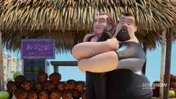 Ricky accidentally told Joey to squeeze him hard while he was holding a coconut.