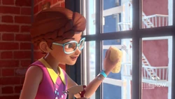 Olivia unusually cleaning.