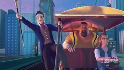 Carter, Joey and Ricky leaving town to find the treasure that does not exist.