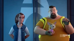 Ricky thinks Joey naming the Lake Monster Fluffy is silly.