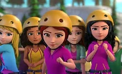 The girls get ready for the big race.