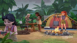 Andrea asking Stephanie if she knows the local wifi password.