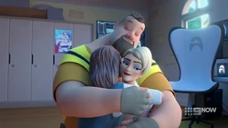 A group hug for Dr Alvah.