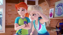 Stephanie's impression of an Explorer pose.