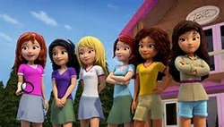 Kate (far right) with the LEGO Friends