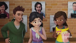 Ethan and Andrea telling Emma that more people are coming because they’re being fashionably late.