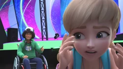 Kenny tells the embarrassed Stephanie she played a great game.