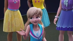 Stephanie awkwardly tries to cover her embarrassment telling Kenny she was only tying her shoe