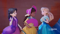 Emma waving at Stephanie.