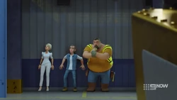 Dr Alvah, Ricky and Joey spying on Carter.
