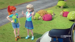 Stephanie figured out why Barney keeps failing to jump.