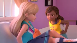 Andrea asks Stephanie if she's going to miss Kenny, but Steph tells Andrea they got each other's info, and he'll come to her gymnastics meet when her foot is better.