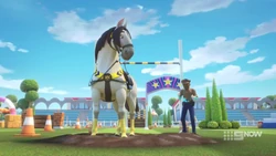 This police officer is now thinking he should not have been standing next to the mudpool.