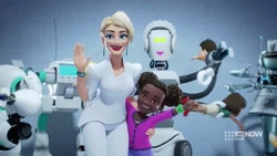 This is the smile of someone who's just been outsmarted by an eight year old, and it cost her a lot of money as well!