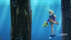 Stephanie is ready to repair the first support pillar.