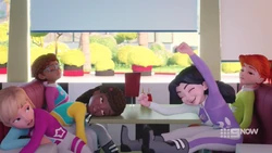 Emma's excitement is keeping the girls awake.