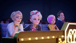 Dr Alvah is revolted, Dottie is happy, Chloe is in stunned surprise and Carter is dismayed.