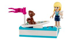 Stephanie teaching Dash to surf.