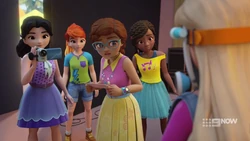 The girls are surprised by how fast Stephanie got ready to dive.