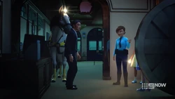 Jonas and Laura at the bank.