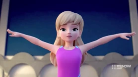 Stephanie gymnastics pose