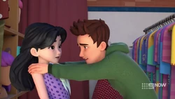 Ethan telling Emma that Dottie's necklace is missing.